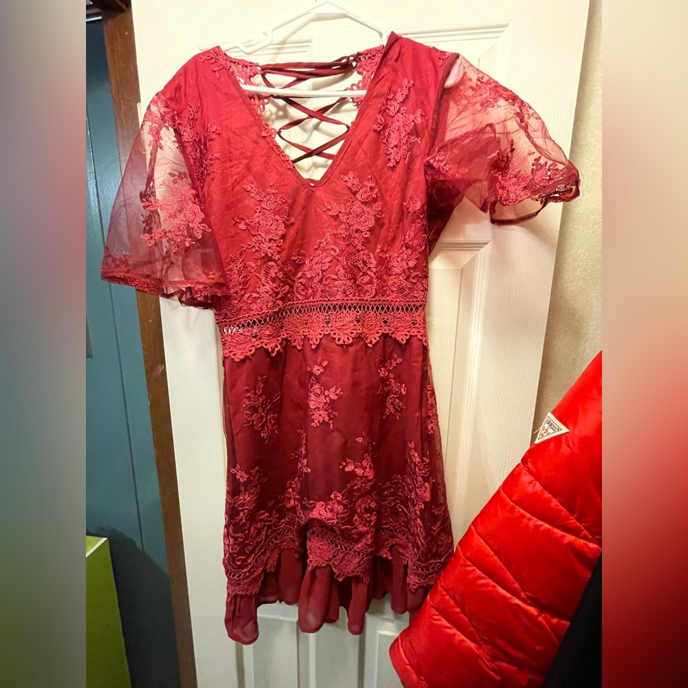 Southern fried chics maroon dress large
